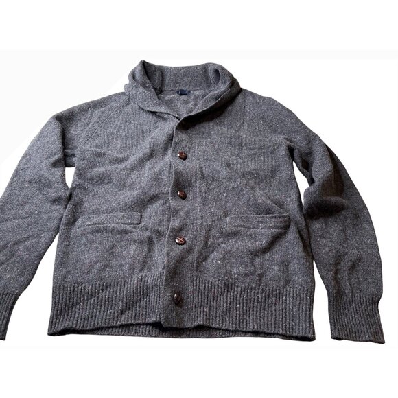 J.Crew Speckled Lambs Wool Shawl Collar Cardigan Sweater S preppy quiet luxury - Picture 1 of 9
